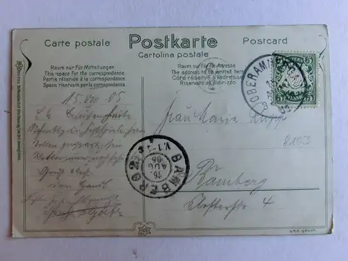 Alte AK Oberammergau Motiv a. d. Ammer 1905 [aE619]