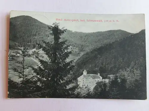 Alte AK Bad Antogast Schwarzwald Oppenau 1909 [aE638]