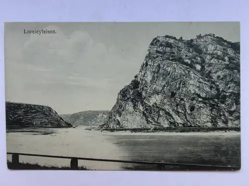 Alte AK Rhein Loreley Loreleyfelsen 1916 [aX277]