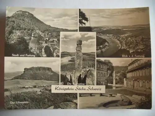 Alte AK Königstein Sächsische Schweiz Mehrbildkarte [U6]