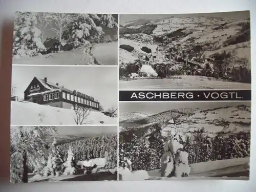 Alte AK Aschberg Vogtland Winter Mehrbildkarte [U49]