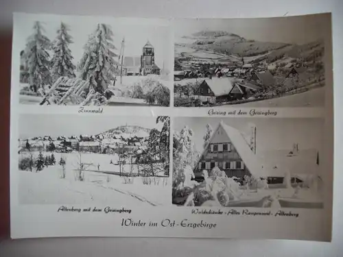 Alte AK Zinnwald Geising Altenberg Osterzgebirge Winter [U59]