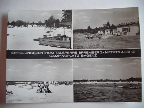 Alte AK Talsperre Spremberg Niederlausitz Campingplatz Bagenz [U116]