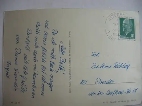 Alte AK Altenbrak Harz Kühe [U160]