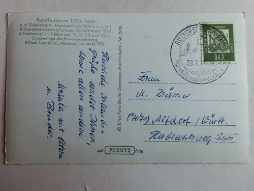 Alte AK Fichtelgebirge Rundfunkturm Ochsenkopf [aJ1125]