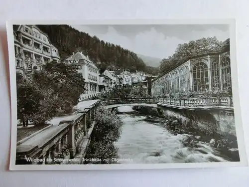 Alte AK Wildbad Schwarzwald Trinkhalle m. Olgastraße [aJ1162]