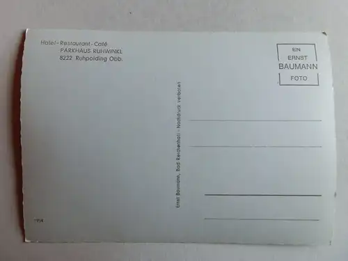 Alte AK Ruhpolding Hotel Parkhaus Ruhwinkl [aJ1165]