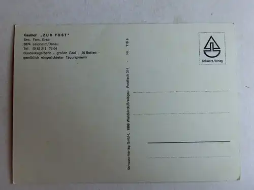 Alte AK Leipheim Donau Gasthof Zur Post [aJ1181]