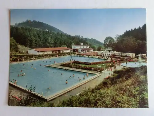 Alte AK Lindenfels Odenwald Freischwimmbad Freibad [aJ1193]