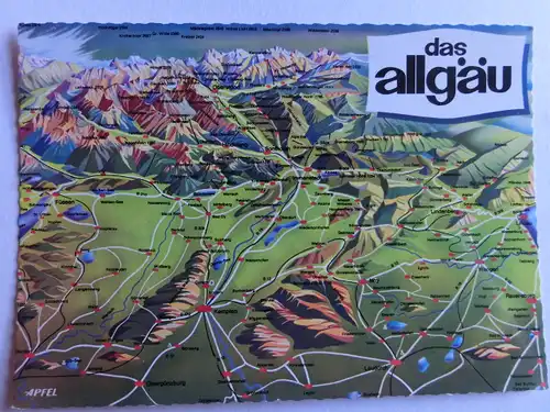 Alte AK Das Allgäu Panoramakarte [aJ1203]