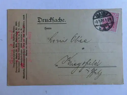 Alte AK Ganzsache Mainz Mannheim Kilian Keller [aJ1226]