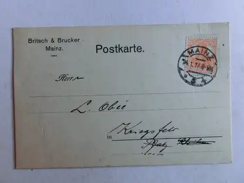 Alte AK Ganzsache Mainz Britsch & Brucker [aJ1227]