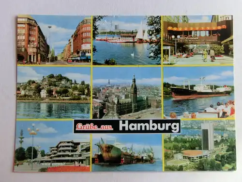 Alte AK Hamburg Mehrbildkarte [aJ1275]