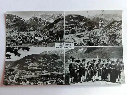 Alte AK Schruns im Montafon Tracht Mehrbildkarte [aJ1289]