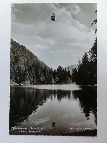 Alte AK Ruhpolding Taubensee m. Rauschbergbahn [aJ1296]