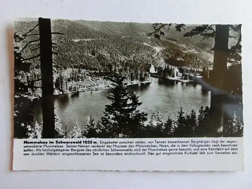 Alte AK Mummelsee Schwarzwald [aJ1315]