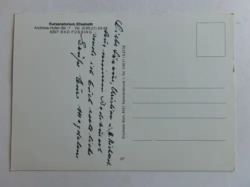 Alte AK Bad Füssing Kursanatorium Elisabeth [aJ1341]