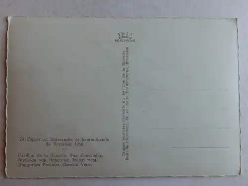 Alte AK Brüssel Expo 1958 Pavillon Ungarn Weltausstellung [aJ1351]