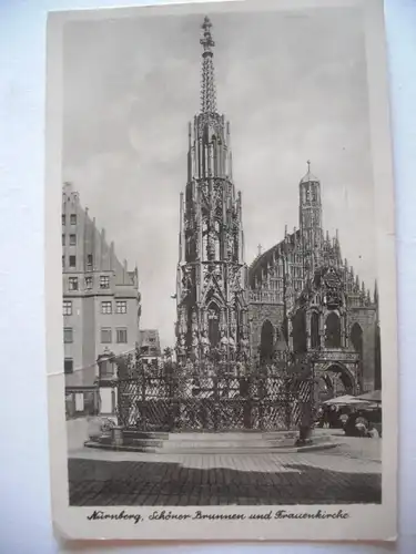 Alte AK Nürnberg Schöner Brunnen Frauenkirche [Z469]