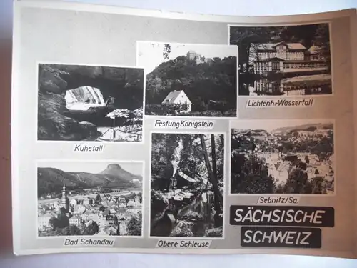 Alte AK Sächsische Schweiz Mehrbildkarte [aA350]