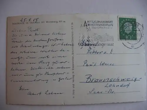 Alte AK Braunlage Wurmberg [aA379]