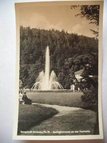 Alte AK Ilmenau Springbrunnen Festhalle [aA27]