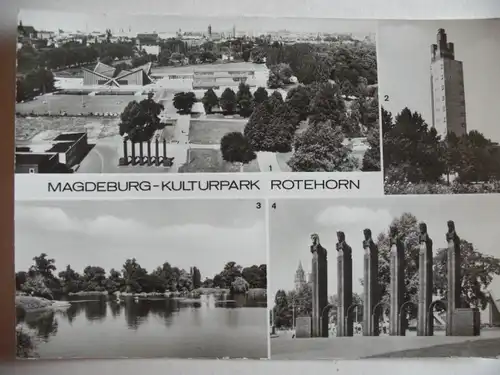 Alte AK Magdeburg Kulturpark Rotehorn Mehrbildkarte [aA63]