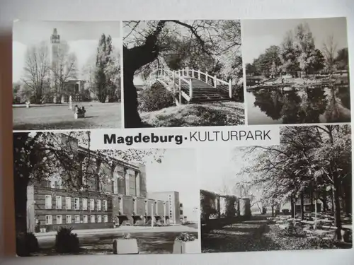 Alte AK Magdeburg Kulturpark Mehrbildkarte [aA64]