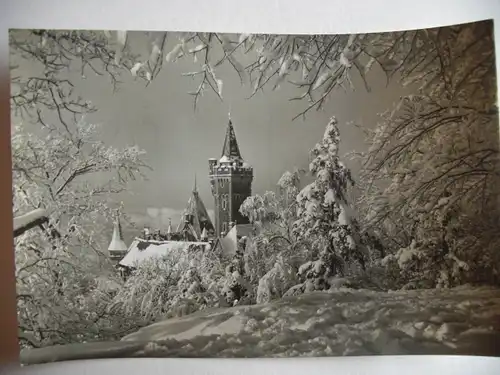 Alte AK Wernigerode Schloß Winter Schnee [aA100]