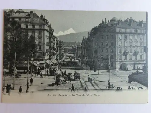 Alte AK Genf Geneve La Rue de Mont Blanc um 1900 [aK856]