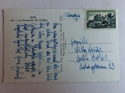 Alte AK Nice Nizza La Promenade des Anglais [aK885]