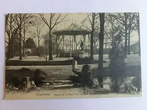 Alte AK Charleville Square de la Gare. 1917 [aK891]