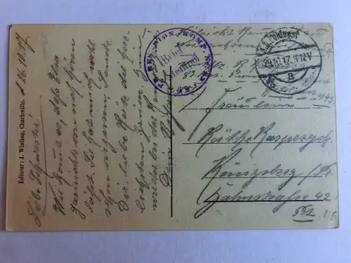 Alte AK Charleville Square de la Gare. 1917 [aK891]