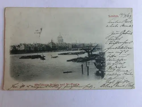 Alte AK London Blackfriars Bridge and St. Pauls 1903 [aK896]