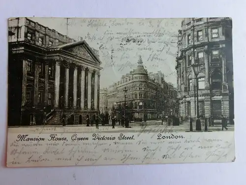 Alte AK London Mansion House Queen Victoria Street 1905 [aK901]