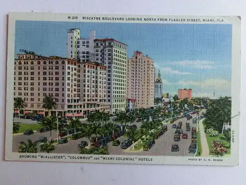 Alte AK Miami Biscayne Boulevard Florida 1935 [aK907]