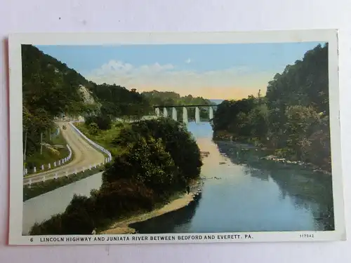 Alte AK Bedford Everett Lincoln Highway Juniata River [aK909]