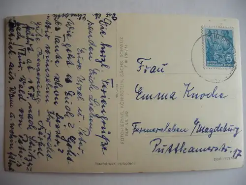 Alte AK Gohrisch Sächsische Schweiz Papststein [aA124]