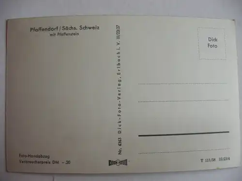 Alte AK Pfaffendorf mit Pfaffenstein [aA125]