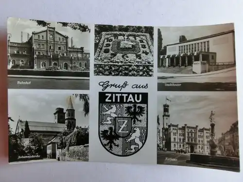 Alte AK Zittau Mehrbildkarte 1958 [C1004]