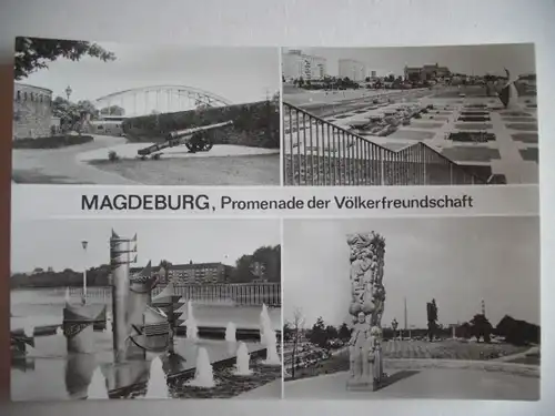 Alte AK Magdeburg Promenade der Völkerfreundschaft [aA253]