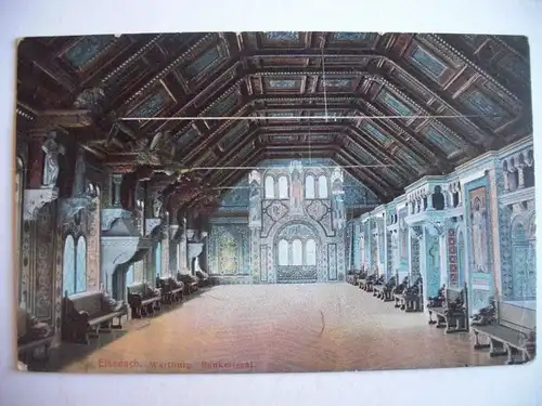 Alte AK Eisenach Wartburg Bankettsaal 1911 [F491]