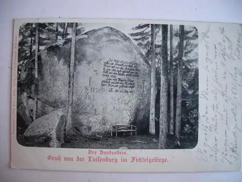 Alte AK Luisenburg Der Bundesstein Fichtelgebirge 1902 [E1058]