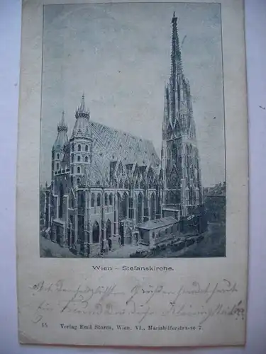 Alte AK Wien Stefanskirche 1900 (Stempel) [920]
