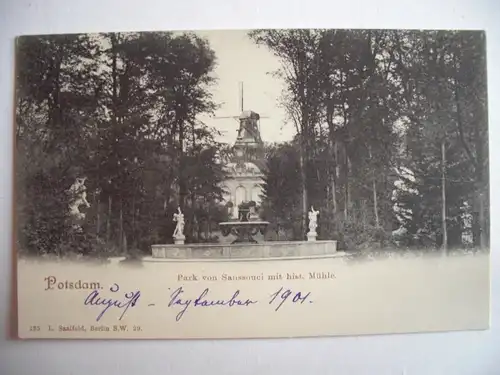 Alte AK Potsdam Park Sanssouci Hist. Mühle um 1900 [E1206]
