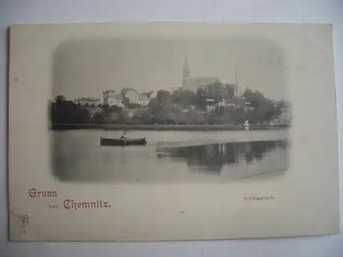 Alte AK Chemnitz Schloßteich  um 1900 [E53]
