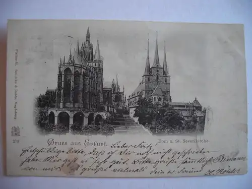 Alte AK Erfurt  1898 Dom und Severikirche [F485]