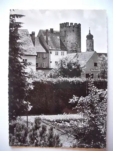 Alte AK Aichach Blick auf den Auerturm [F890]
