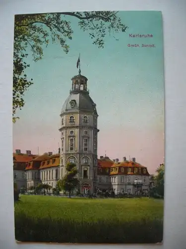 Alte AK Karlsruhe Großh. Schloß 1916 [E661]