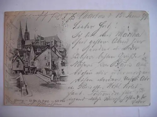 Alte AK Chartes La Rue du Bourg 1899 [F1162]